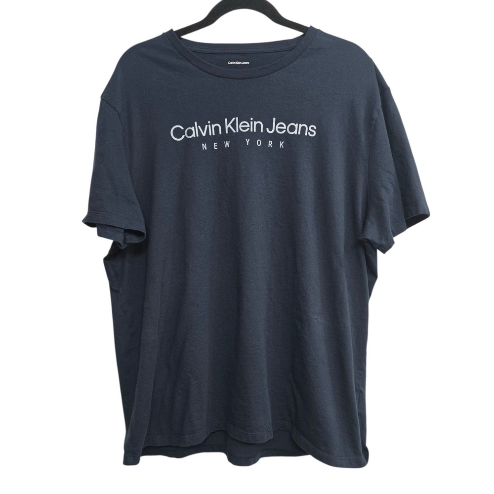 Calvin Klein Jeans Logo Tee Minimalist Streetwear Y2K Casual Graphic T Shirt XL
